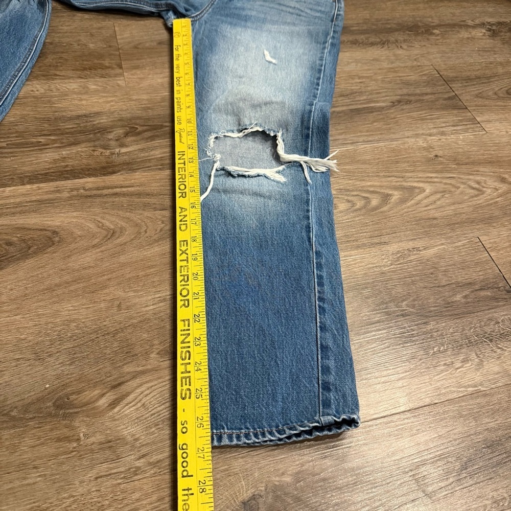 BOHME Medium Wash High Waisted Distressed Straight Leg Denim Jeans Size 25 - Picture 6 of 9